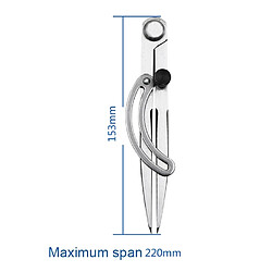 Avis Wewoo Outil Jauge d'espacement de tête en acier au carbone compas revêtement latéral cuir industriel, longueur: 153mm