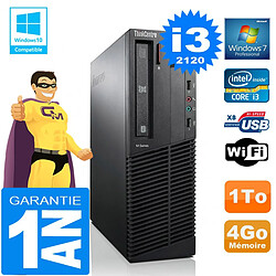 PC Lenovo M92p SFF Core I3-2120 Ram 4Go Disque 1 To Graveur DVD Wifi W7 - Occasion