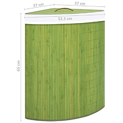 vidaXL Panier à linge d'angle Bambou Vert 60 L pas cher