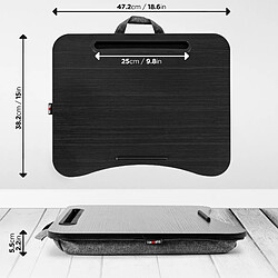 Duronic DML432 Plateau pour Ordinateur Portable avec Coussin en polystyrène Ergonomique | Support pour Tablette | Table à Poser sur Les Genoux | pour Travail, Lecture, Dessin, devoirs, étude, Films