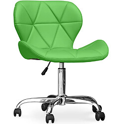 ICONIK INTERIOR Chaise de bureau à roulettes - Chaise de bureau pivotante - Tapissée en simili cuir - Wito Vert