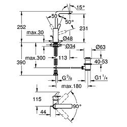 Avis GROHE - Mitigeur monocommande lavabo Lineare Taille L