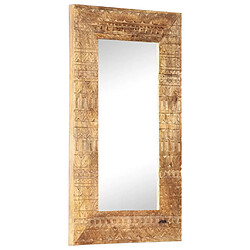 vidaXL Miroir sculpté à la main 80x50x2,5 cm bois de manguier solide 