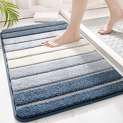 LUUCOZK Tapis de bain antidérapants absorbants à séchage rapide pour salle de bain - Bleu-40x60cm