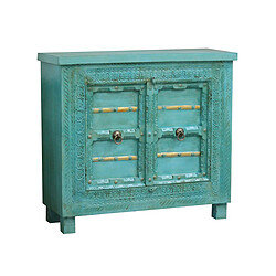 Coffre Romimex Turquoise Bois de manguier 45 x 110 x 120 cm 