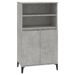 Maison Chic Buffet,Meuble de Rangement,commode pour salon,Cuisine Gris béton 60x36x110 cm Bois d'ingénierie -MN69209