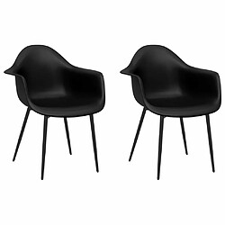 Maison Chic Lot de 2 Chaises à manger,Chaise pour cuisine,Solide Structure noir PP -MN97753