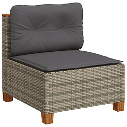 Avis vidaXL Salon de jardin 11 pcs avec coussins gris résine tressée