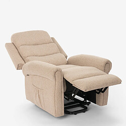 LE ROI DU RELAX Fauteuil électrique de relaxation massage et chauffage avec roues Victoria, Couleur: Beige pas cher