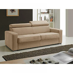 Inside 75 Canapé EXPRESS MELBOURNE couchage 120 cm matelas 18 cm cuir beige