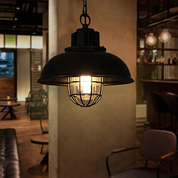 Stoex Suspension Lustre Abat-jour en Métal Loft Style Lampe Chandelier Industriel Vintage Pendentif Lumière E27, Noir