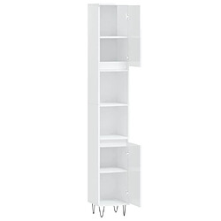 Acheter vidaXL Armoire de salle de bain blanc brillant 30x30x190 cm