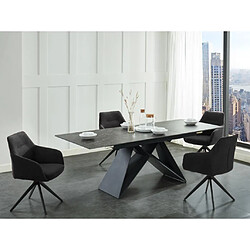 Vente-Unique Ensemble table LIBSY + 4 chaises MUSE - Noir et anthracite