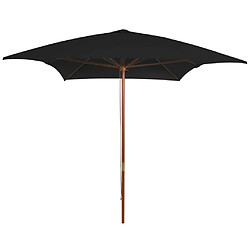 vidaXL Parasol de jardin avec mât en bois noir 200x300 cm 