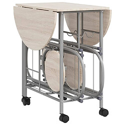 Ensemble de salle à manger pliable 5 pcs,Ensemble de salle à manger MDF -MN12023 pas cher