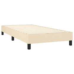 Sommier à lattes LED,Cadre à lattes de lit avec matelas pour Adulte Crème 80x200 cm Tissu -MN27965 pas cher