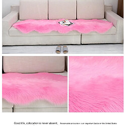 LUUCOZK Tapis Moelleux en Fausse Fourrure Tapis Shaggy pour Chambre à Coucher Salon - Rose Clair-Irrégulier 60x110 pas cher