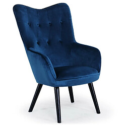 Paris Prix Fauteuil Scandinave Velours Vianey 100cm Bleu