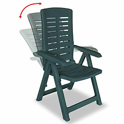 Maison Chic Lot de 2 Chaises inclinables de jardin - Fauteuil d'extérieur Plastique Vert -MN43902