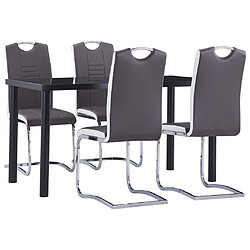 vidaXL Ensemble de salle à manger 5 pcs Similicuir Gris