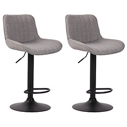 Non Lot de 2 tabourets de bar Lentini tissu noir