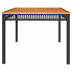 Maison Chic Table de jardin | Table d'extérieur noir 180x90x75 cm résine tressée et bois acacia -GKD65632 pas cher