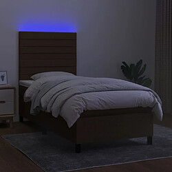 Avis vidaXL Sommier à lattes de lit matelas et LED Marron foncé 100x200cm