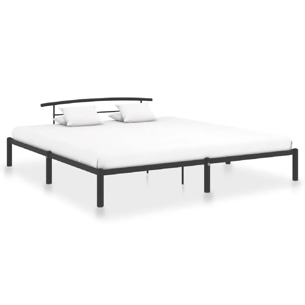 Maison Chic Lit adulte - Lit simple Cadre de lit,Structure du lit Contemporain Noir Métal 200 x 200 cm -MN39802