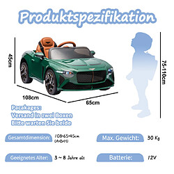 LBF Voiture Électrique pour Enfants 12V7A avec Télécommande 2,4G pour Parents, Trois Vitesses Réglables, Affichage de la Puissance, USB, MP3, Bluetooth - Voiture d'Enfant Idéale pour Jeux de Plein Air