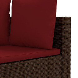 Acheter vidaXL Salon de jardin avec coussins 3 pcs marron résine tressée