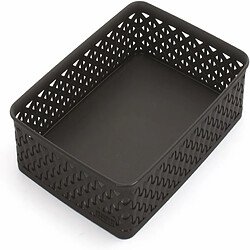 CURVER Panier de rangement A4 My Style - Pour Bureau, Entree, Salon, Salle de Bain -35,8x26,2x6 cm - Chocolat