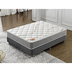 Sensoreve Matelas Essem 200x200cm RESSORTS ENSACHÉS individuellement - Épaisseur 25cm- Indépendance de couchage Technologie Hybride Ressorts ensachés + Mousse HDensité EXTRÊMEMENT DURABLE - Ép 25 cm - Label sanitized (Anti Microbiens / Bactériens / Odeurs)