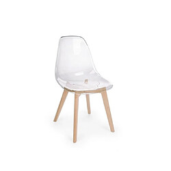 Bizzotto Chaise Lot de 4 Chaises Easy Transparente Pieds en Bois