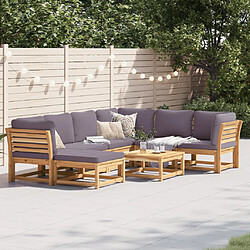 vidaXL Salon de jardin avec coussins 8 pcs bois massif d'acacia