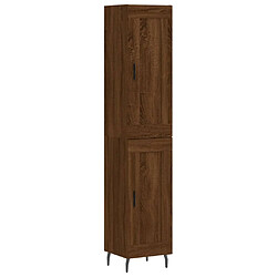 vidaXL Buffet haut Chêne marron 34,5x34x180 cm Bois d'ingénierie