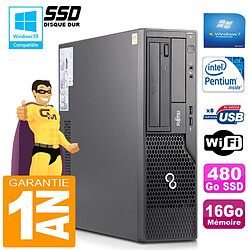 PC Fujitsu Esprimo E500 E85+ SFF Intel G640 RAM 16Go Disque 480 Go SSD Wifi W7 · Occasion 