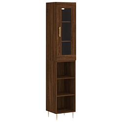 vidaXL Buffet haut Chêne marron 34,5x34x180 cm Bois d'ingénierie