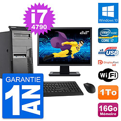 PC Tour Lenovo M83 Ecran 22" Intel i7-4790 RAM 16Go Disque 1To Windows 10 Wifi - Occasion