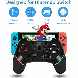 Manette sans fil pour Nintendo Switch, Bluetooth Manette Switch Pro, Switch controller avec Batterie Rechargeable-Turbo-6-Axis