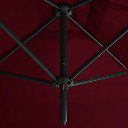 Acheter vidaXL Parasol de jardin double avec mât en acier rouge bordeaux