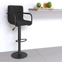 vidaXL Tabouret de bar Noir Velours 