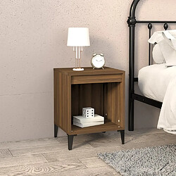 Maison Chic Table de chevet Table de Nuit Meuble de Rangement Chêne marron 40x35x50 cm