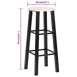 vidaXL Tabourets de bar lot de 2 noir MDF pas cher