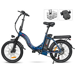 Vélo électrique SAMEBIKE CY20 FT - moteur 350W batterie 36V13AH autonomie 35KM autonomie freins à disque mécaniques - Bleu Foncé