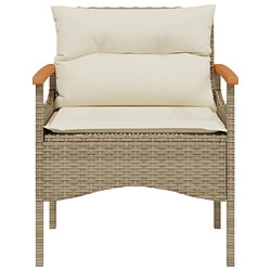 Acheter vidaXL Salon de jardin avec coussins 3 pcs beige résine tressée