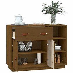 Maison Chic Buffet,Meuble de Rangement,commode pour salon,Cuisine Marron miel 98,5x40x75 cm Bois massif de pin -MN55844 pas cher