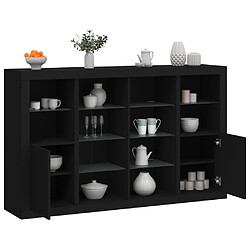 Maison Chic Lot de 3 Commode Buffet - Meuble de rangements avec lumières LED noir bois d'ingénierie -GKD65014