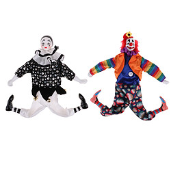 Porcelaine poupées clowns pied suspendu amusants 2x Figurine Joker Jouet En Porcelaine Objet Collection, Accessoires Cirque, Cadeaux Festival