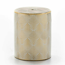 Tabouret Thai Natura Blanc Doré 33 x 43 x 33 cm