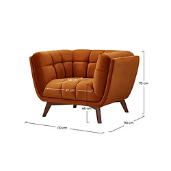 Rendez Vous Deco Fauteuil Mona en velours orange curcuma